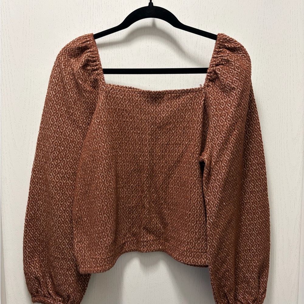 Madewell Rust Patterned Blouse